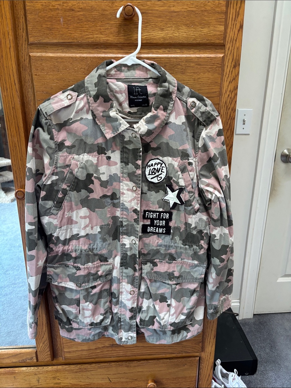 Pink Camo Patch Utility Jacket for Women
